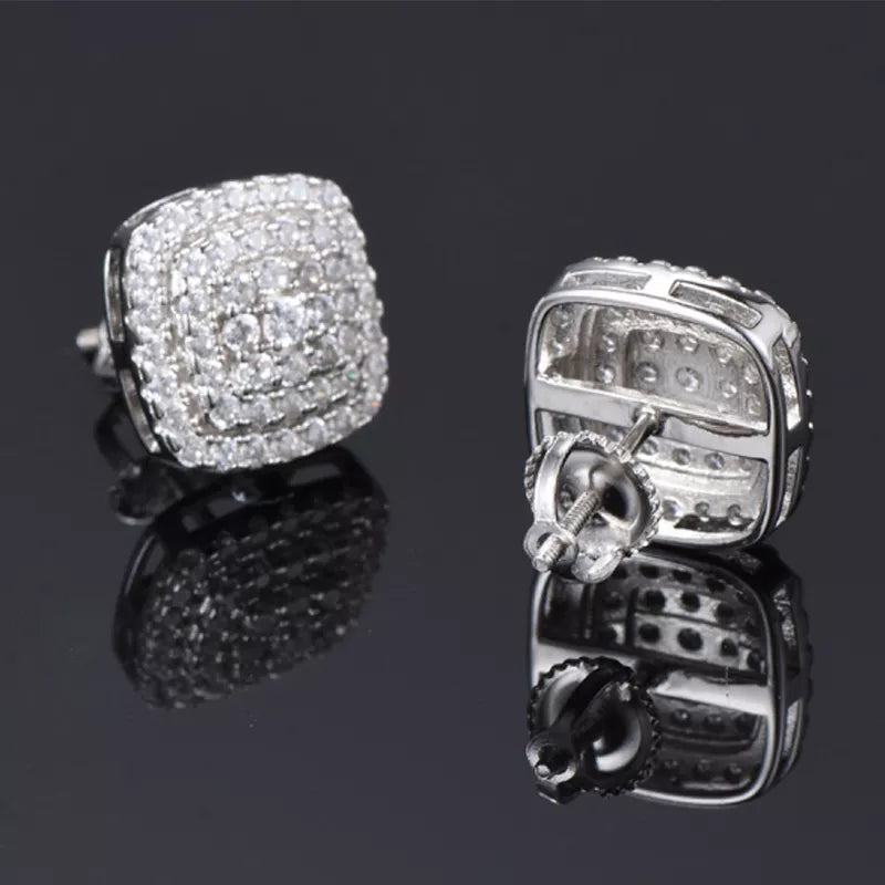 Full Diamond Square Stud