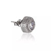 Round Diamond Center Stone Stud Earrings