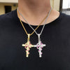 Snake Wrapped Cross Diamond Pendant