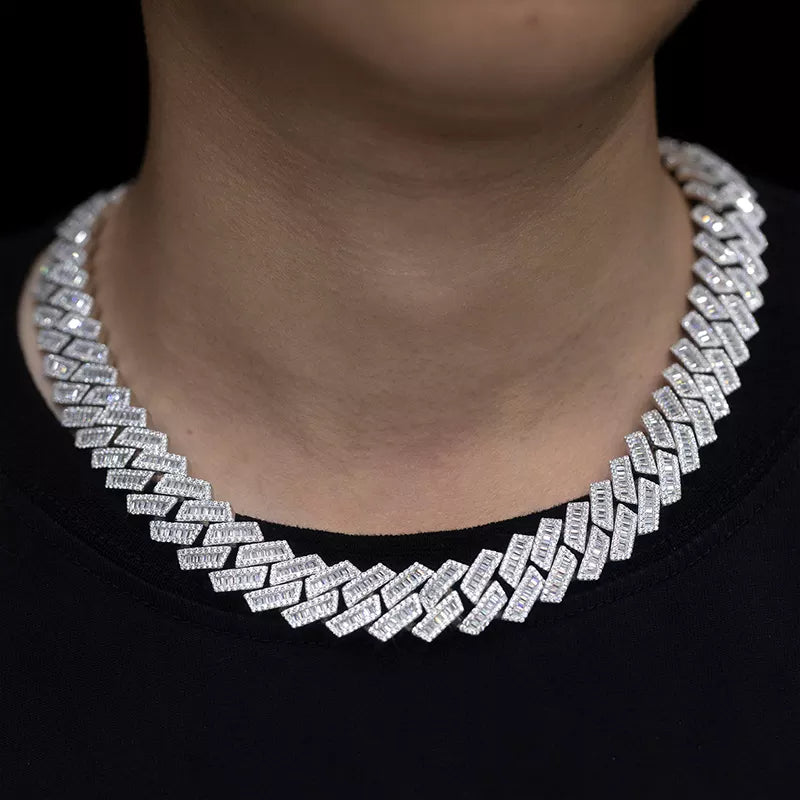 15MM VVS Diamond Baguette Cuban Link