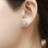 Round Diamond Center Stone Stud Earrings