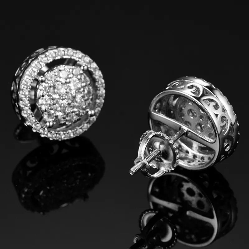 White Gold Diamond Round Stud
