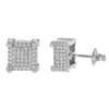 Iced Out Square Diamond Earrings