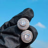 Round Diamond Center Stone Stud Earrings