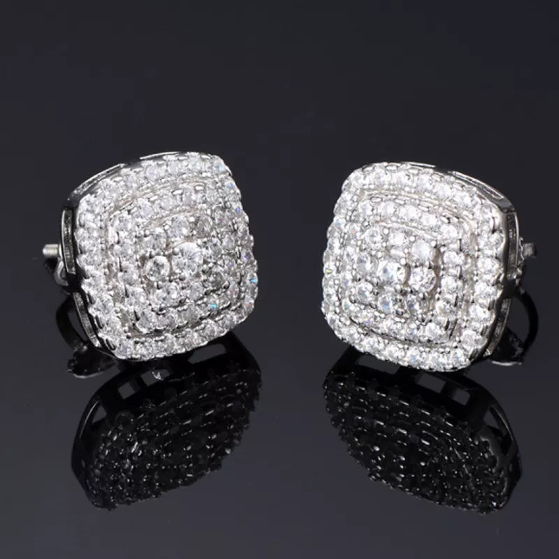Full Diamond Square Stud