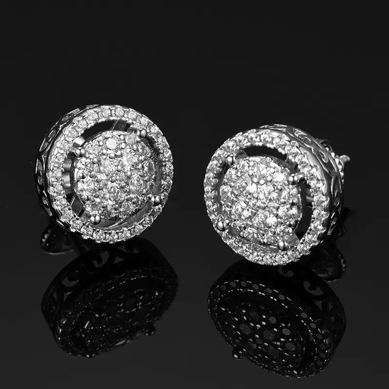 White Gold Diamond Round Stud