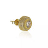 Round Diamond Center Stone Stud Earrings